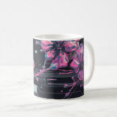Cyber Sakura Skyline Kaffeetasse (VorderseiteRechts)