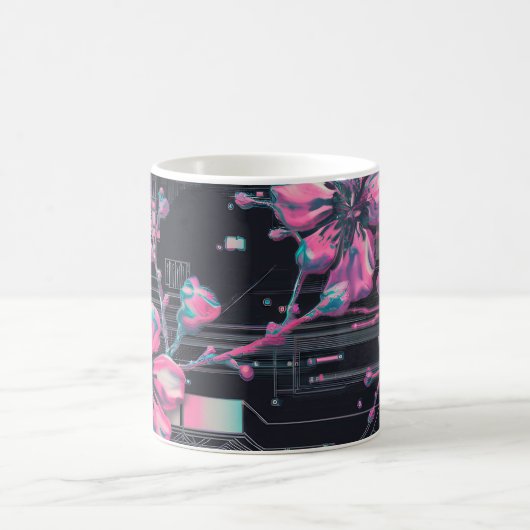 Cyber Sakura Skyline Kaffeetasse (Mittel)
