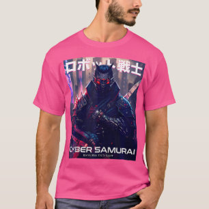Cyber Samurai Exo Anzug Magazine Cover Cyber Punk  T-Shirt