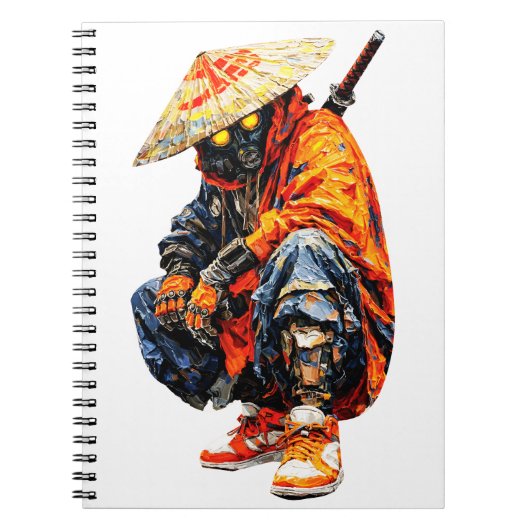 Cyber Samurai Palettenmesser Orange Notizblock (Vorderseite)