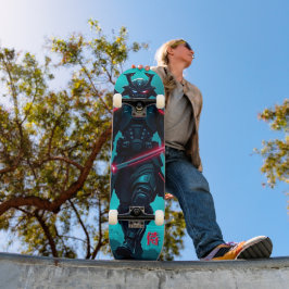 Cyber Samurai Skateboard: Futuristische Fusionskun Skateboard