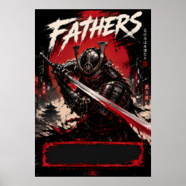Cyber Samurai-Väter Kunstposter Poster