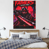 Cyber Samurai Vater Leinwand Kunst (Insitu (Schlafzimmer))