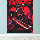 Cyber Samurai Vater Leinwand Kunst (Insitu (Holzboden))