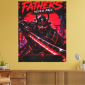 Cyber Samurai Vater Leinwand Kunst (Insitu (Wohnzimmer))