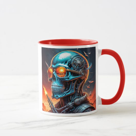 Cyber-Schädel in Fusion. Tasse (Rechts)