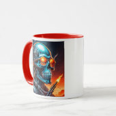 Cyber-Schädel in Fusion. Tasse (Vorderseite Links)