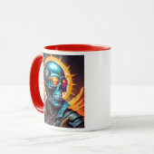Cyber-Schädel unter der Sonne. Tasse (Vorderseite Links)