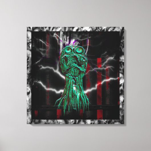 Cyber-Scream Goth Industrial Canvas Print Leinwanddruck (Vorderseite)