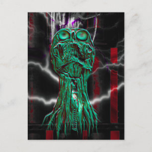 Cyber Scream Gothic Skull Mini Print Art Card Postkarte