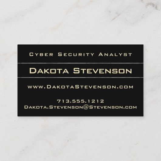 Cyber Security Data Internet Analyst Modern Gold Visitenkarte (Rückseite)