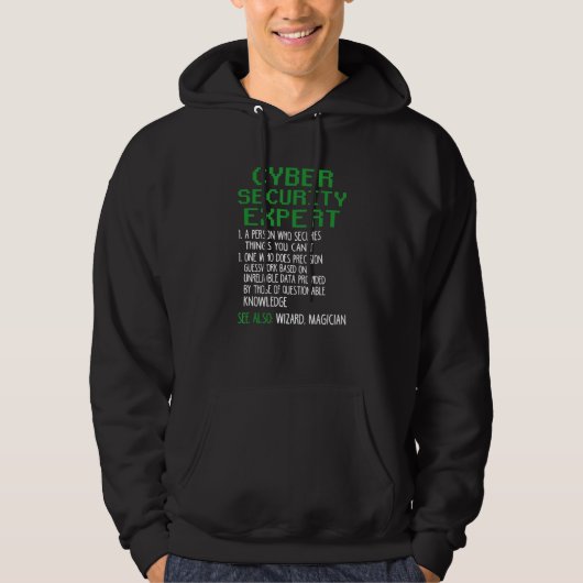 Cyber Security Expert Definition Hacker Coding Gra Hoodie (Vorderseite)
