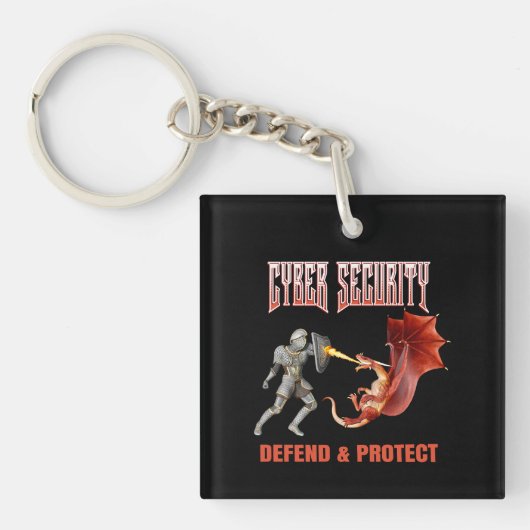 Cyber Security Knight - Perfekter Schutz Schlüsselanhänger (Vorderseite)
