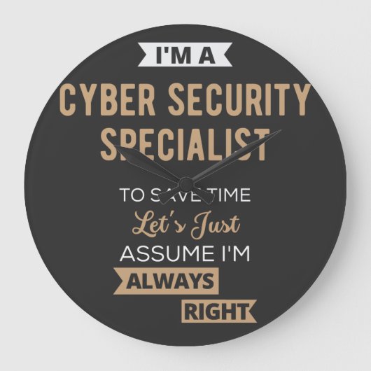 Cyber Security Specialist Große Wanduhr (Vorderseite)
