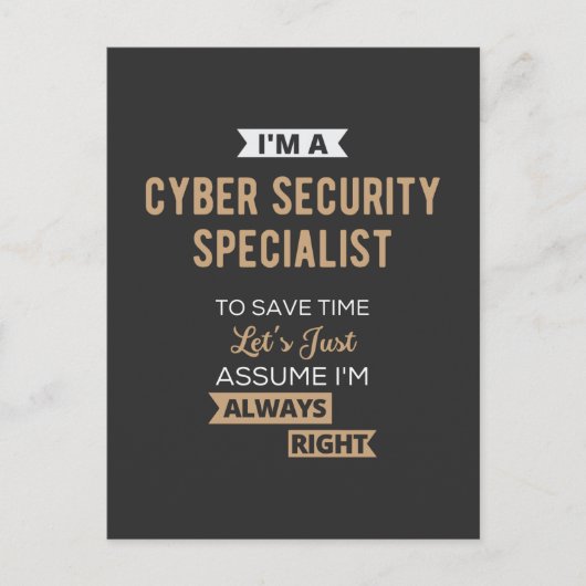 Cyber Security Specialist Postkarte (Vorderseite)