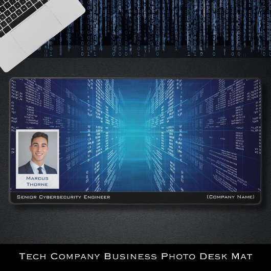 Cyber Security Tech Blue Business Photo Desk Mat Schreibtischunterlage