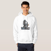 Cyber-Seepferd-Saxophon Hoodie (Vorne ganz)