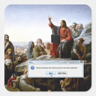 Cyber Sermon Funny Quadratischer Aufkleber