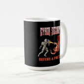 Cyber-Sicherheits-Ritter-Drachen-Verteidigung Kaffeetasse (VorderseiteRechts)