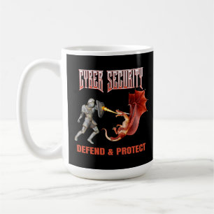 Cyber-Sicherheits-Ritter-Drachen-Verteidigung Kaffeetasse