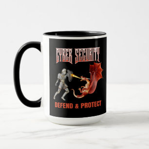 Cyber-Sicherheits-Ritter-Drachen-Verteidigung Tasse