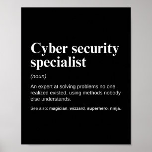 Cyber-Sicherheits-Spezialist Lustige Analystenarbe Poster