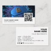 Cyber-Sicherheitsanalyst QR Code Business Car Visitenkarte (Vorne/Hinten)