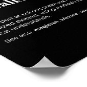 Cyber-Sicherheitsspezialist Funny Analyst Work Poster (Ecke)