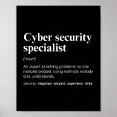 Cyber-Sicherheitsspezialist Funny Analyst Work Poster (Vorne)