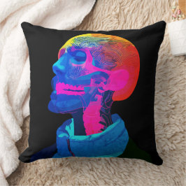 Cyber Skull - Futuristische Anatomie Kunst Kissen