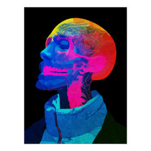 Cyber Skull - Futuristische Anatomie Kunst Poster