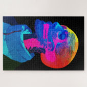 Cyber Skull - Futuristische Anatomie Kunst Puzzle (Horizontal)