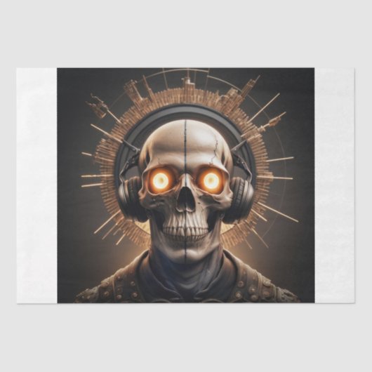 Cyber Skull Symphony Decoupage Seidenpapier (Vorderseite)