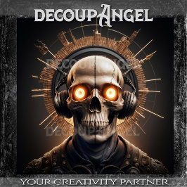 Cyber Skull Symphony Decoupage Seidenpapier