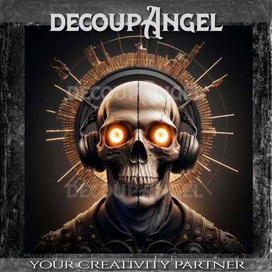 Cyber Skull Symphony Decoupage Seidenpapier