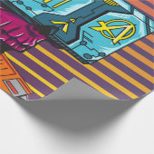 Cyber Skull Virtual Reality Cyberpunk-Diskette  Geschenkpapier (Ecke)