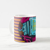 Cyber Skull Virtual Reality Cyberpunk-Diskette Kaffeetasse (Vorderseite Links)