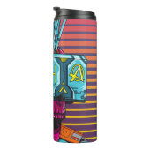 Cyber Skull Virtual Reality Cyberpunk-Diskette Thermosbecher (Nach rechts gedreht)