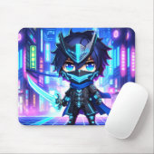 Cyber Slash - Chibi Ninja Battle Mousepad (Mit Mouse)