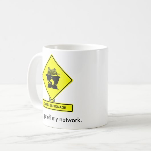 Cyber-Spionage-Tasse Kaffeetasse (Vorderseite Links)