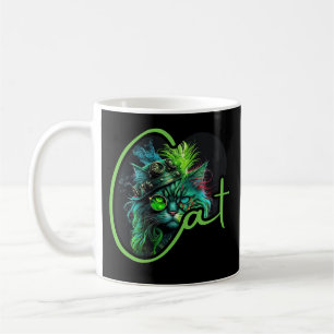 Cyber Steampunk Cat - Neon Futuristic Cat Lover Kaffeetasse
