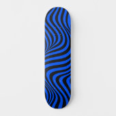 Cyber-Tech-Abstrakt Y2K Elektrisch Blau Psychedeli Skateboard (Vorderseite)