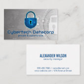 Cyber-Tech-Schloss-Logo | Sicherheit Visitenkarte (Vorne/Hinten)