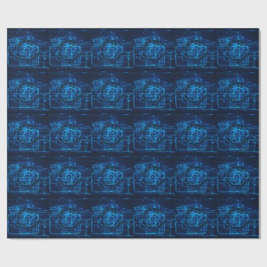 Cyber-Technologie-Matrix-Muster Geschenkpapier (Flach)