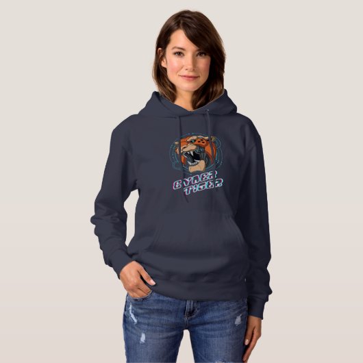 Cyber Tiger | Frauen Hoodie (Vorne ganz)