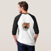 Cyber Tiger | Herren-3/4-Sieb-Raglan T-Shirt (Schwarz voll)