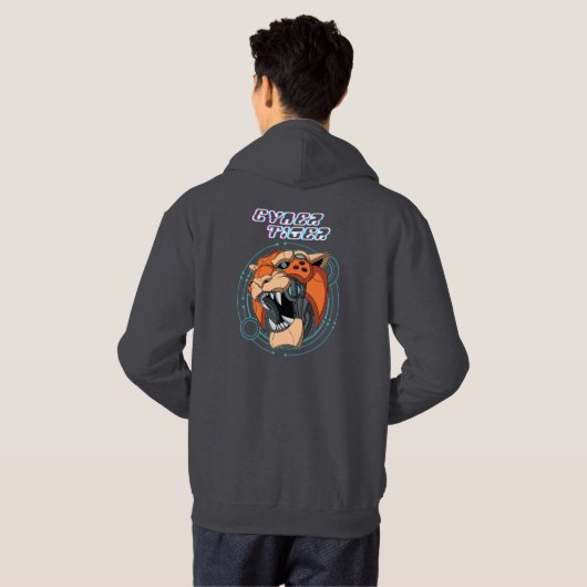 Cyber Tiger | Männer Hoodie (Schwarz voll)