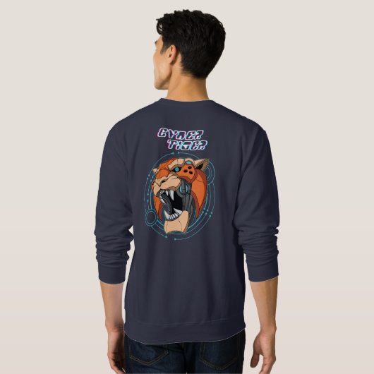 Cyber Tiger | Männer Sweatshirt (Schwarz voll)
