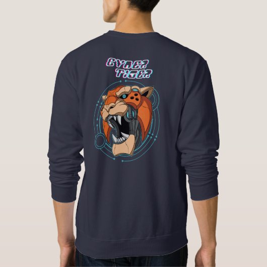 Cyber Tiger | Männer Sweatshirt (Rückseite)