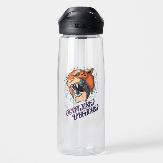 Cyber Tiger | Trinkflasche (Rückseite)
